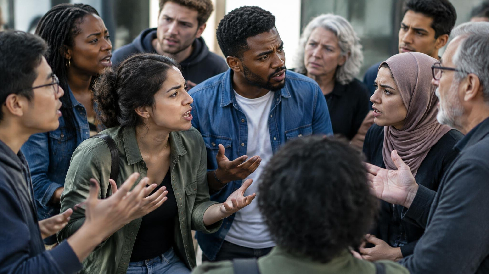 diverse people in discussion