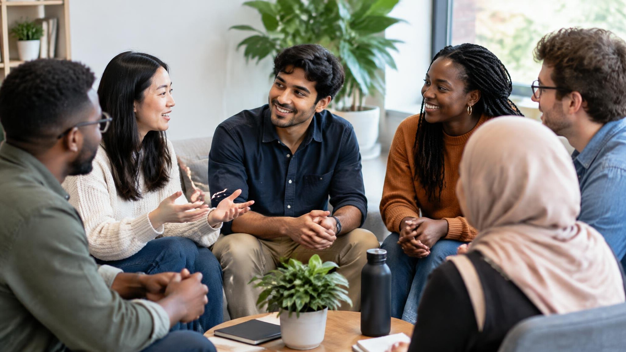 group of friends talking